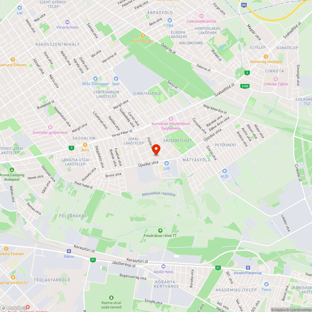 Hiányzó járda bejelentés helye