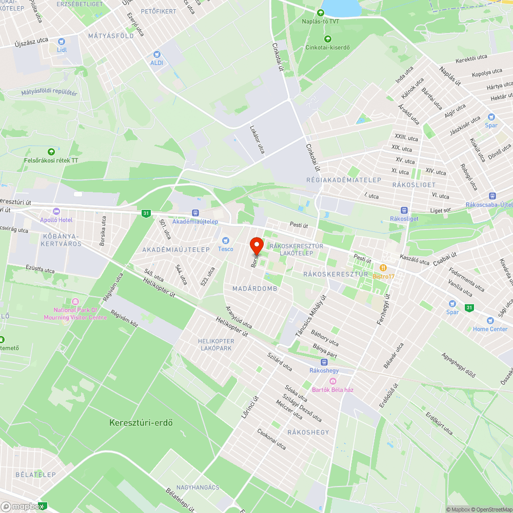 Kátyú az út közepén bejelentés helye