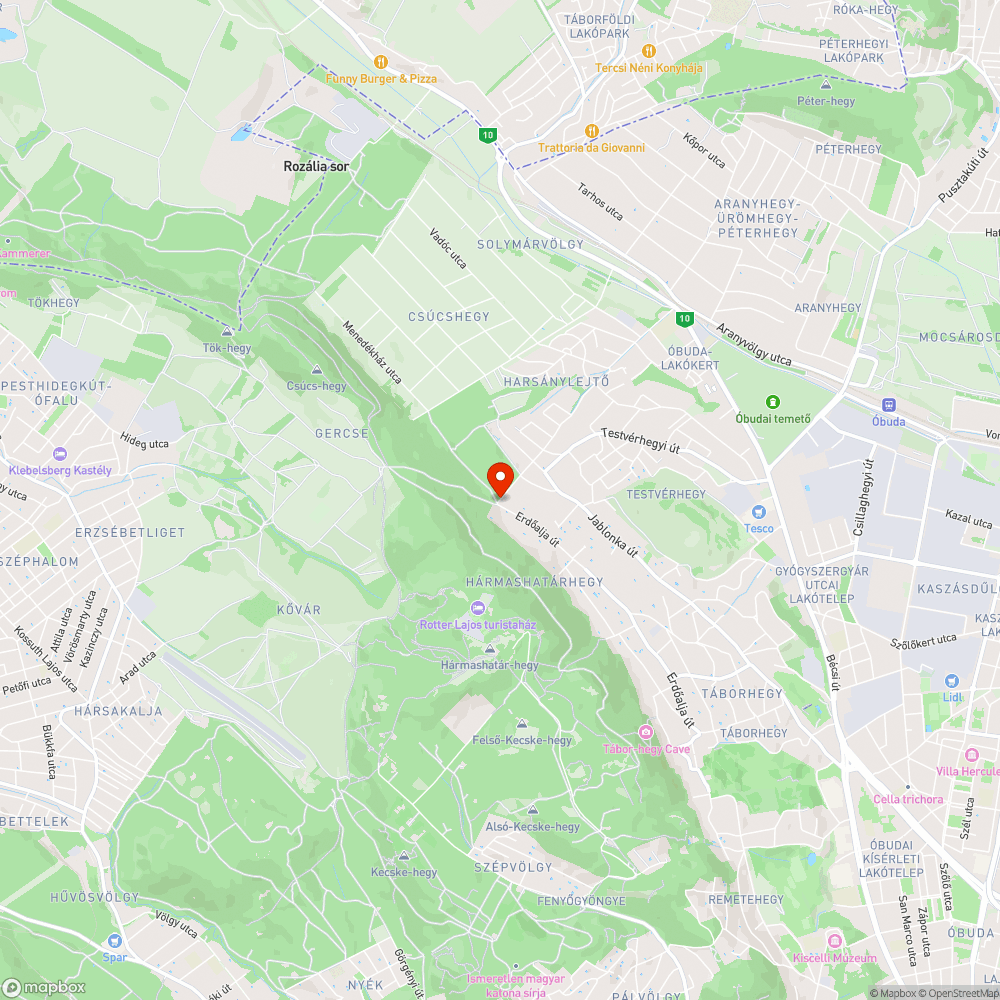 Óbuda, Kocsis Sándor utca-Erdőalja út bejelentés helye