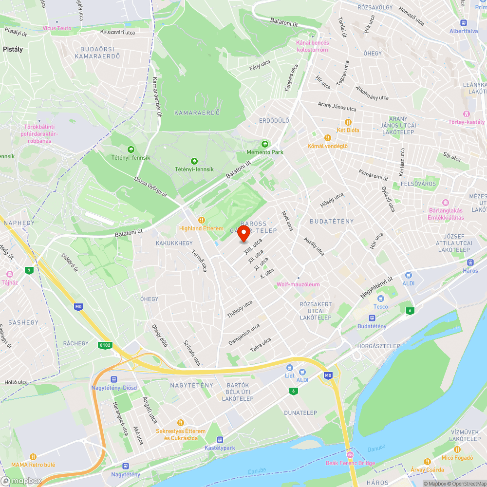 Elromlott utcai lámpa bejelentés helye