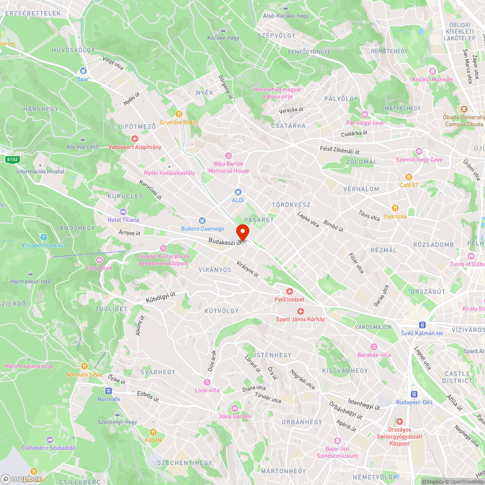 Útburkolati felfestési hiba 1121 Budapest, Budakeszi út 4. bejelentés helye