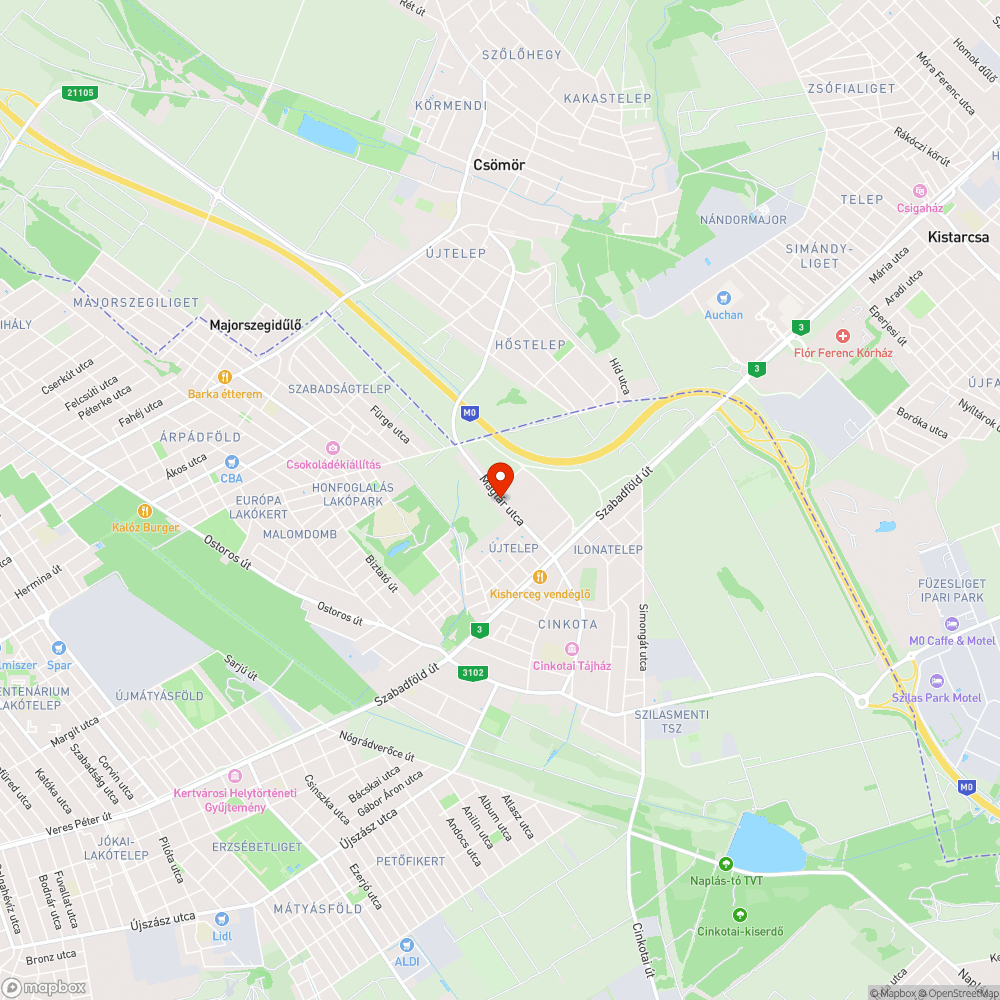 Hiányzó járda bejelentés helye