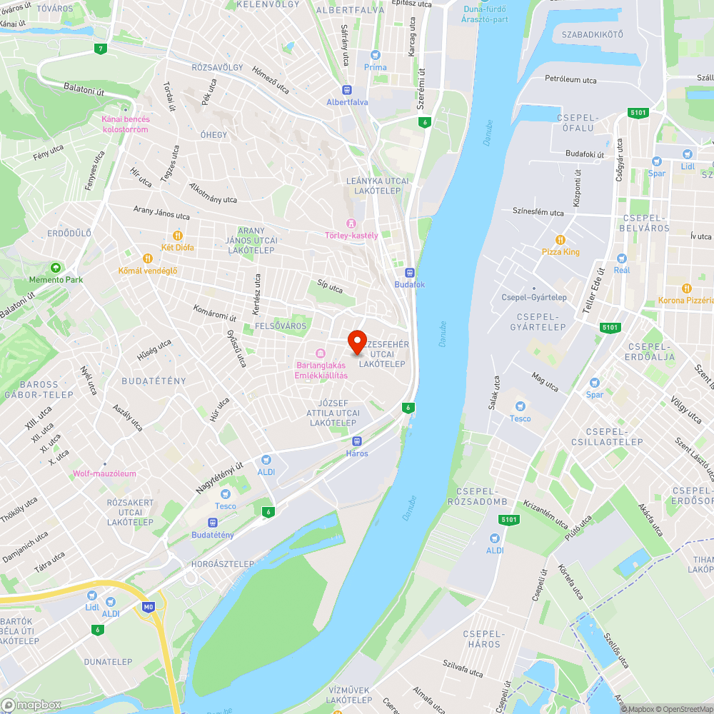 Szél utcai kátyú bejelentés helye