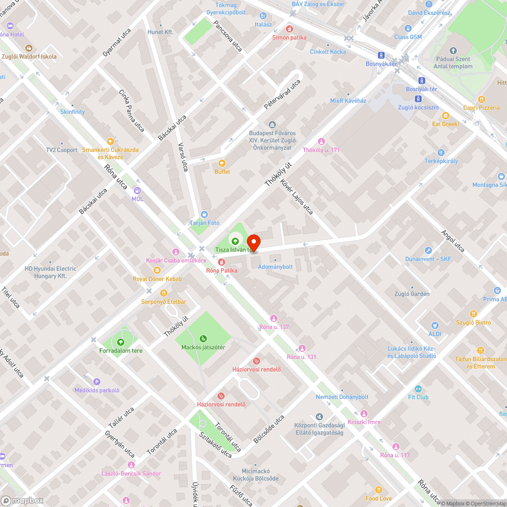 Fa jó, autó nem jó - Bosnyák utca bejelentés helye