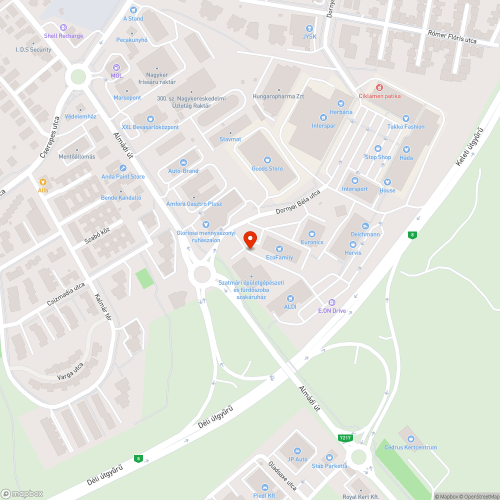 Beszakadt csatornarács bejelentés helye