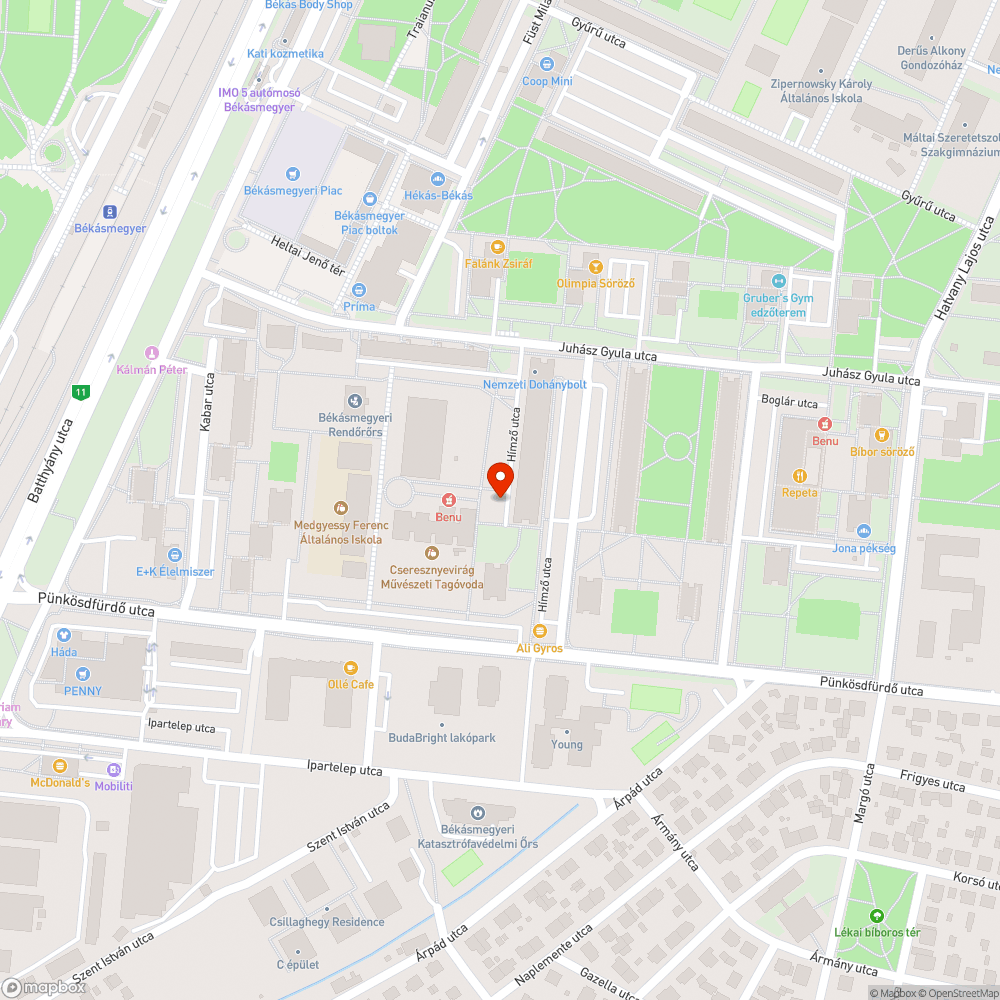 Kidőlt kuka bejelentés helye