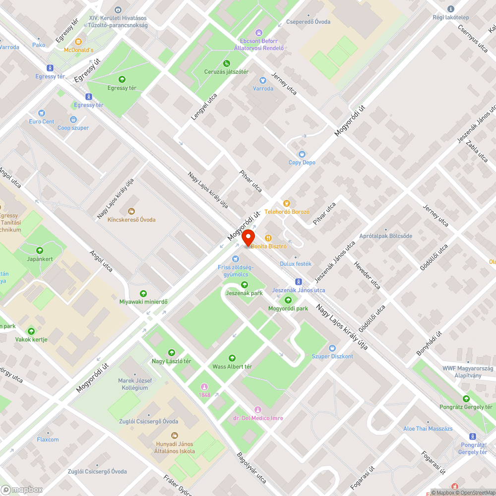 Nagy Lajos király útja - Mogyoródi út kereszteződés lekopott zebrái bejelentés helye