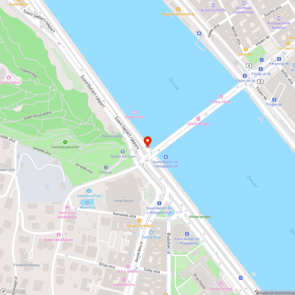 Nagy mennyiségű üvegszilánk a bicikliúton a Szent Gellért térnél bejelentés helye