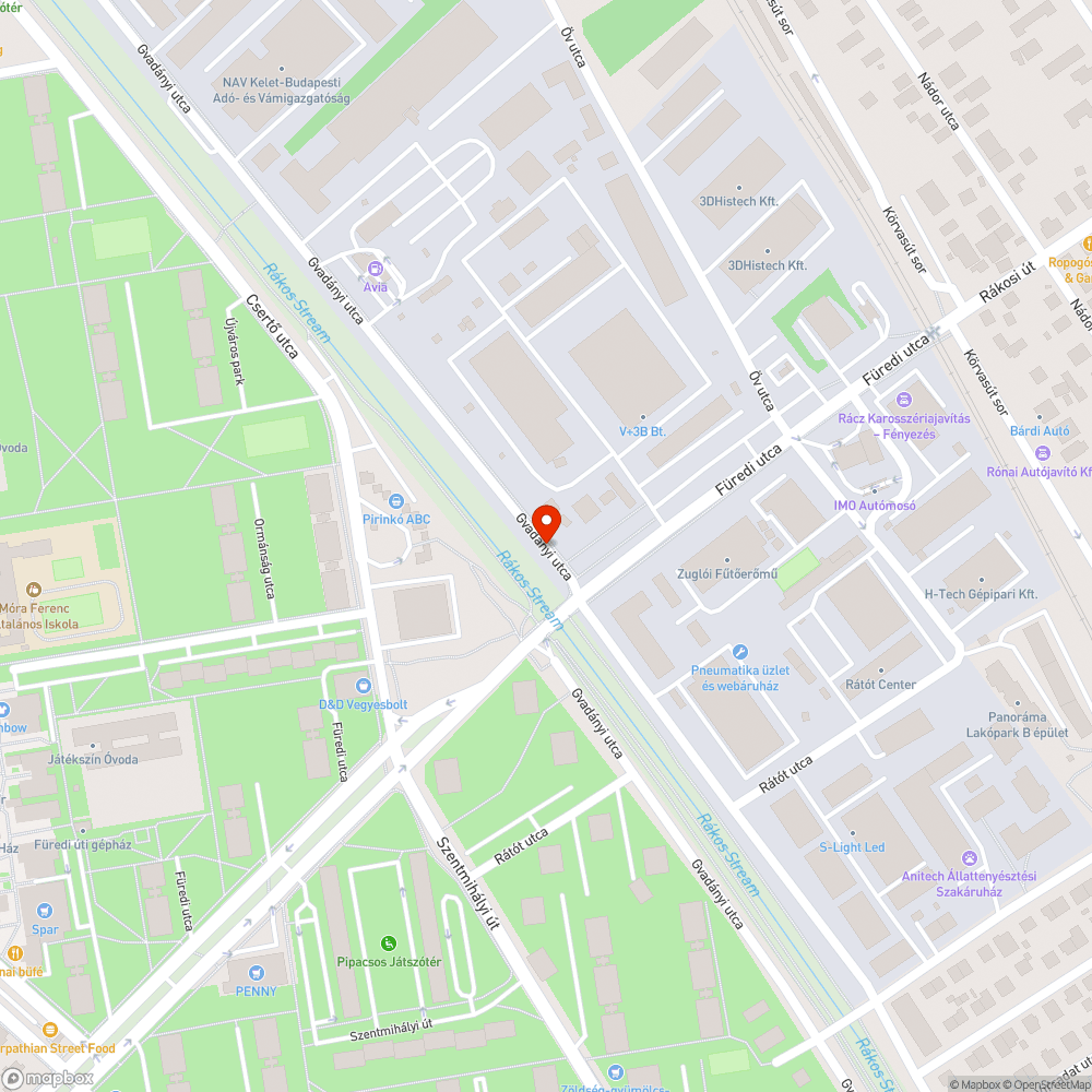 Kátyú a Gvadányi úton bejelentés helye