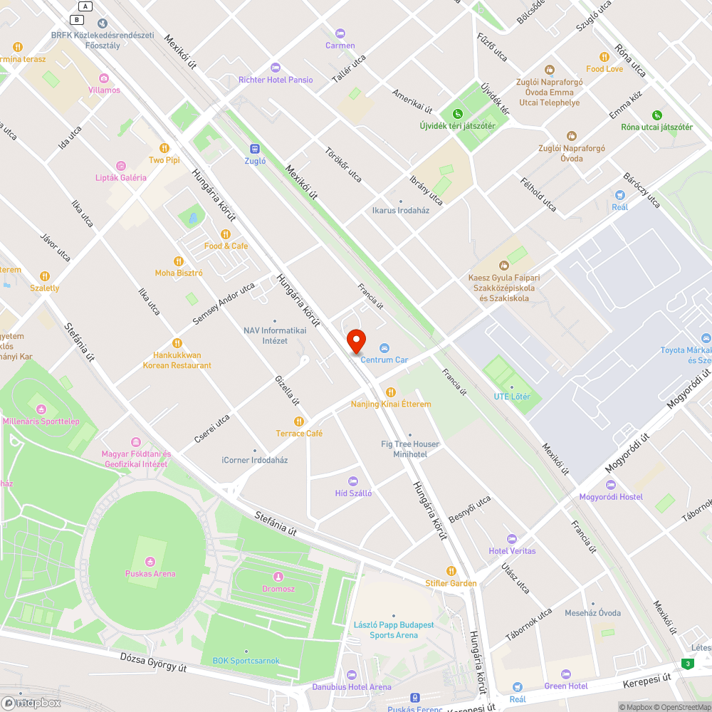 Villamoson kiégett neoncsövek bejelentés helye