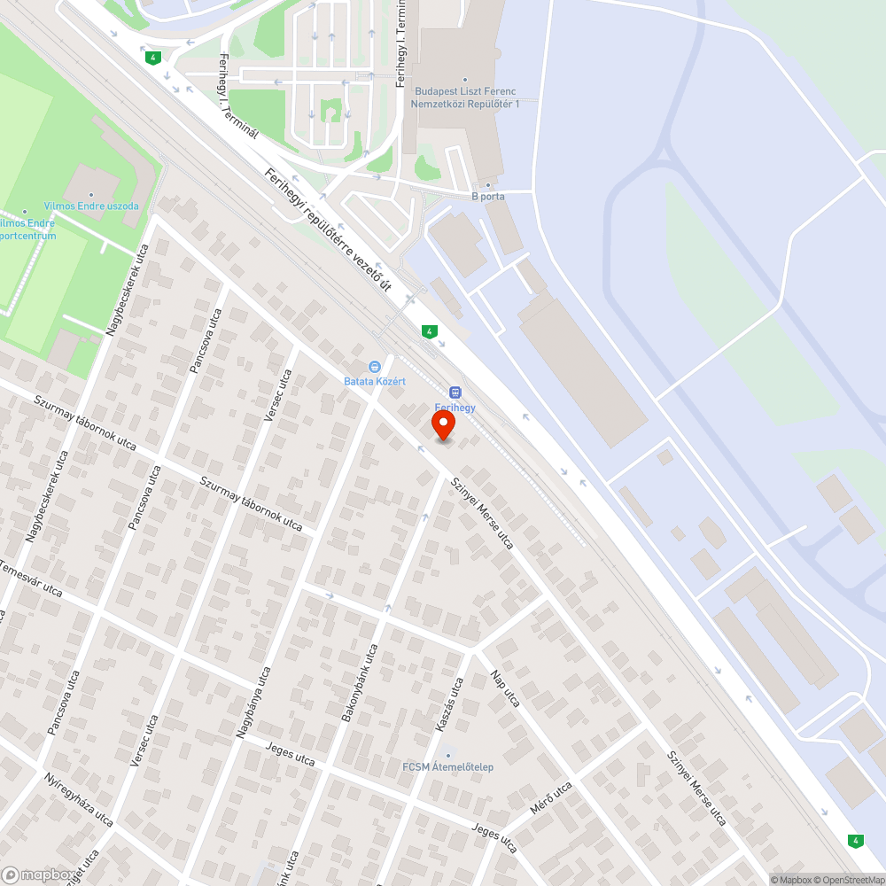 Ferihegy vasúti megállóhely bejelentés helye