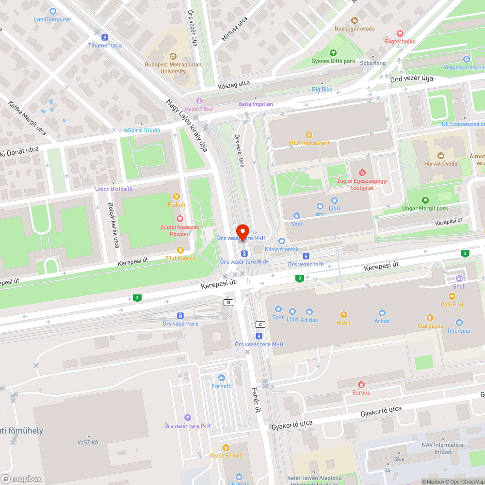 Botlásveszélyes átkelőhely bejelentés helye