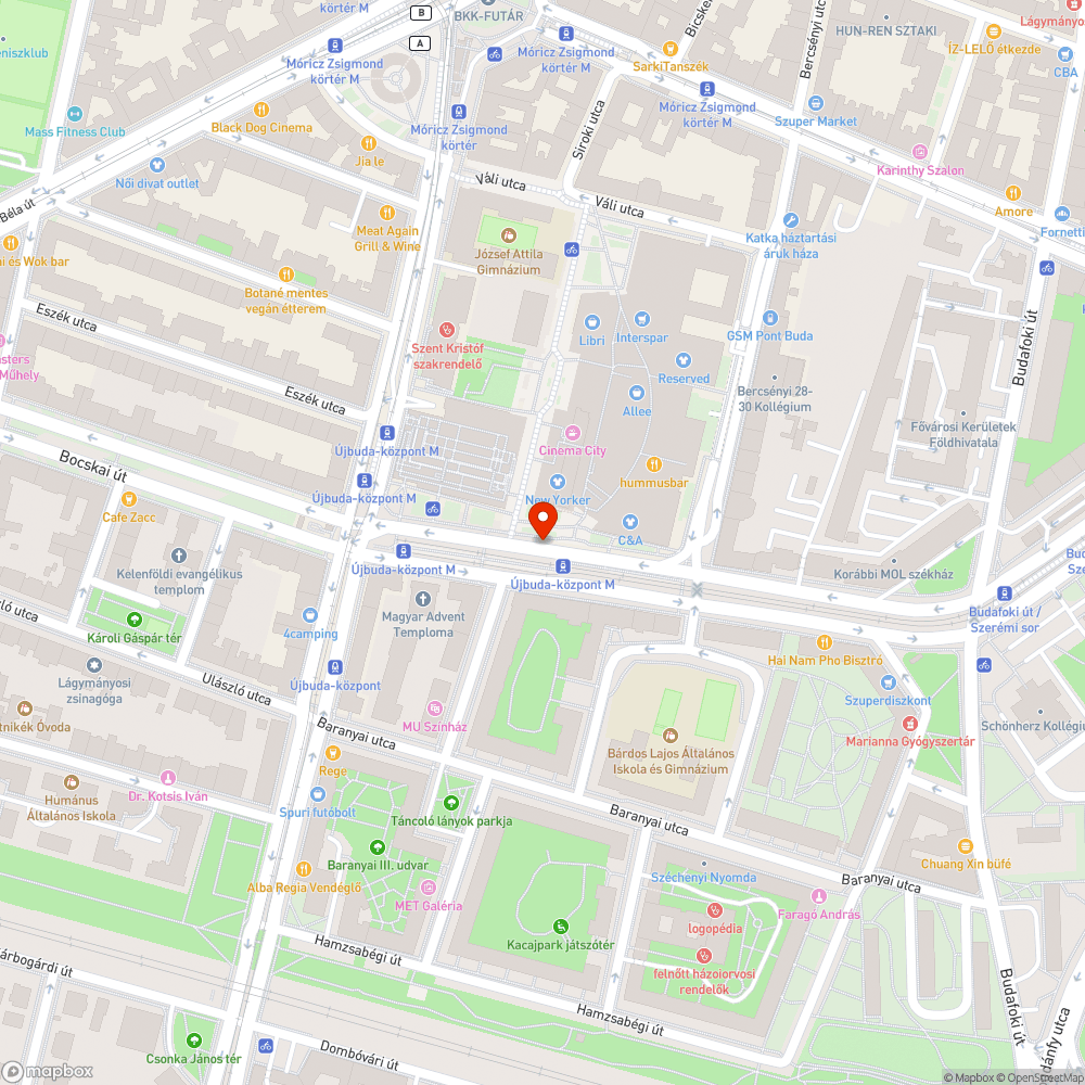 Aszfaltfelgyűrődés (53, 154-es buszmegálló) bejelentés helye