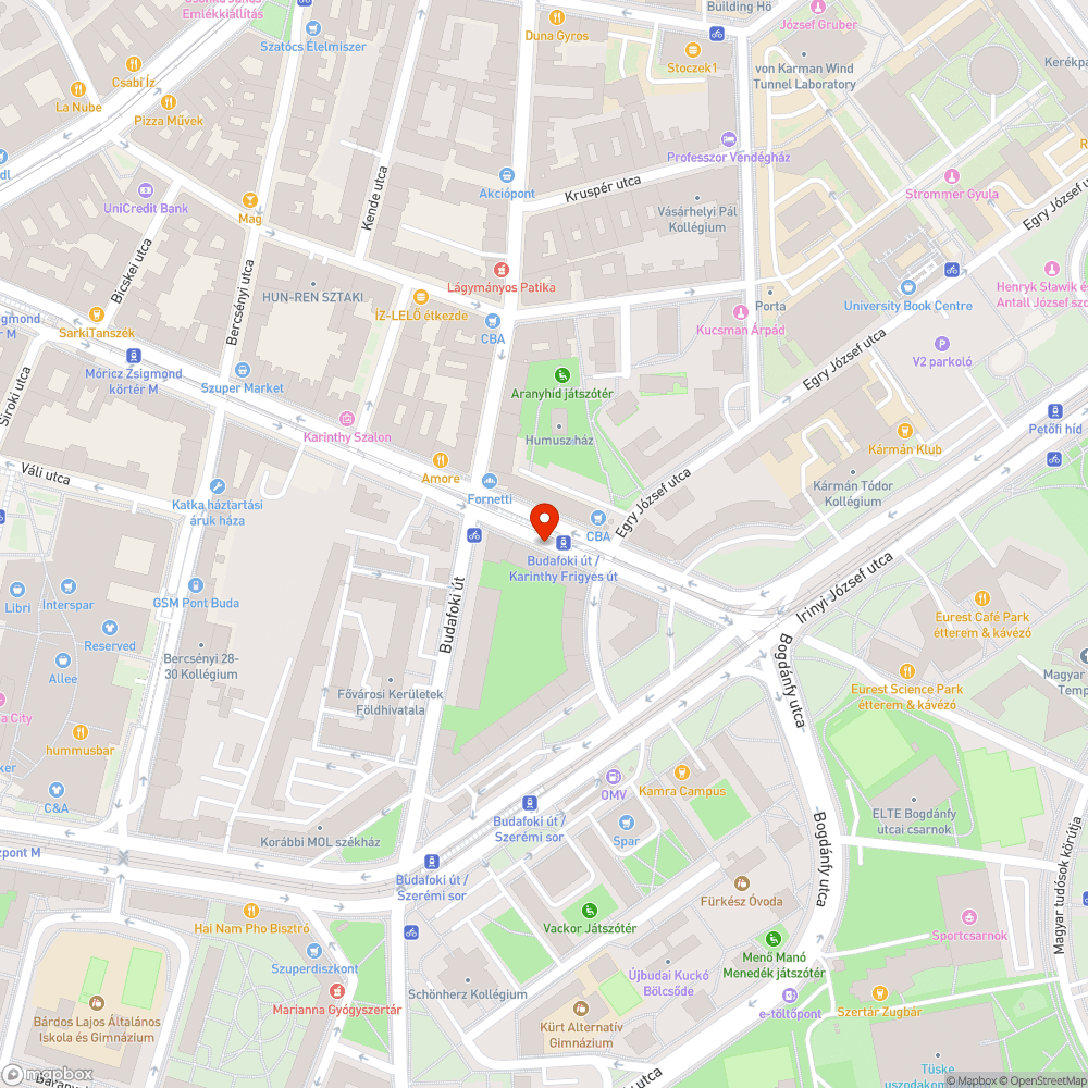 Parkolóhely ládával blokkolva - Budapest, Karinthy Frigyes út 27. bejelentés helye