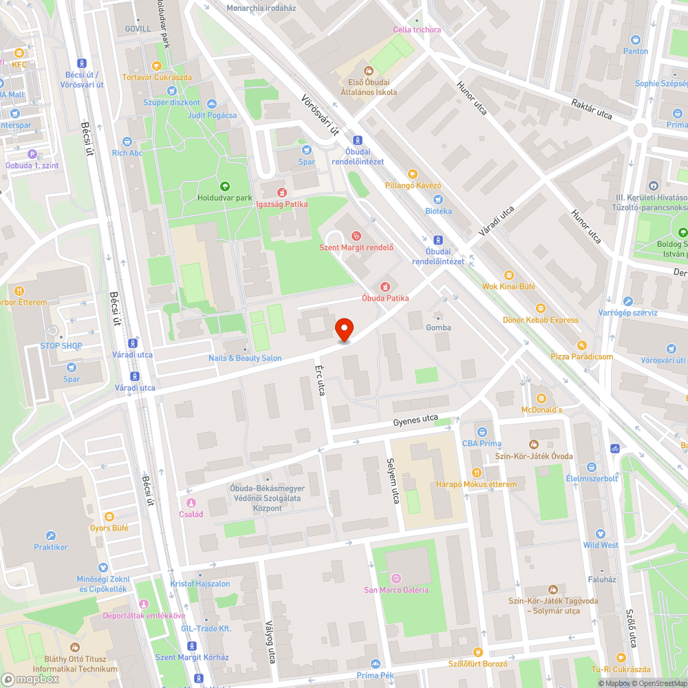 Kátyúk a Váradi utcai parkolóban bejelentés helye