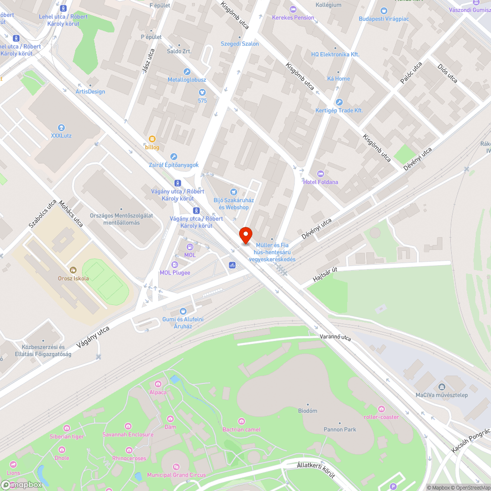 Kátyúk a Róbert Károly krt. Vágány utcai felüljárón bejelentés helye