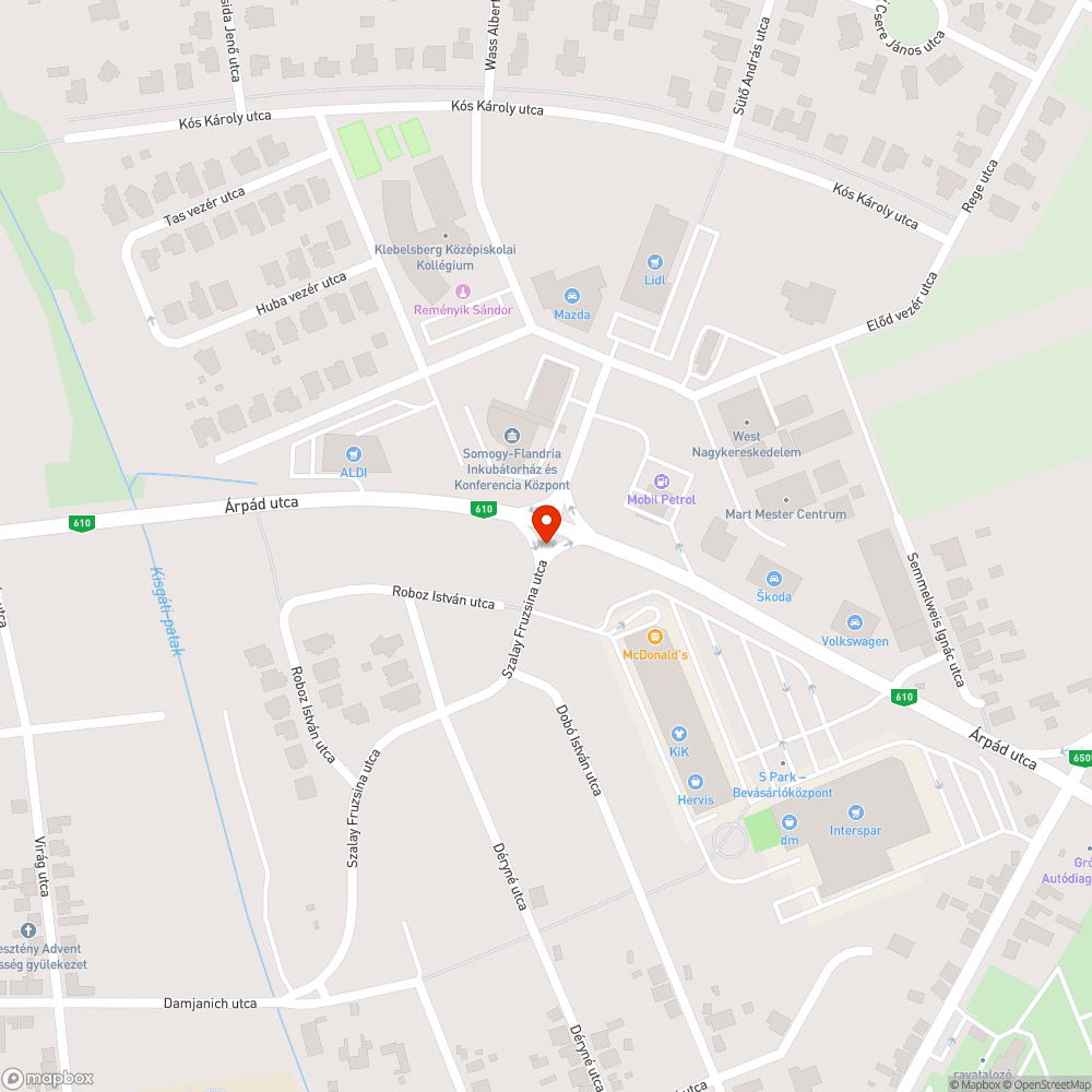 Kátyú bejelentés helye