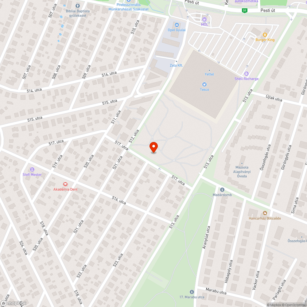 Szemét bejelentés helye