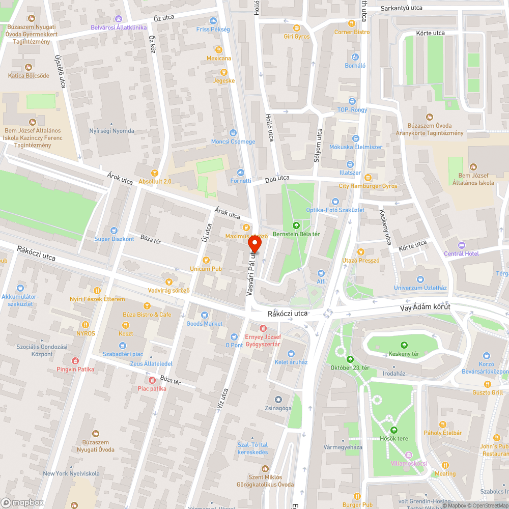 megrongált buszváró bejelentés helye