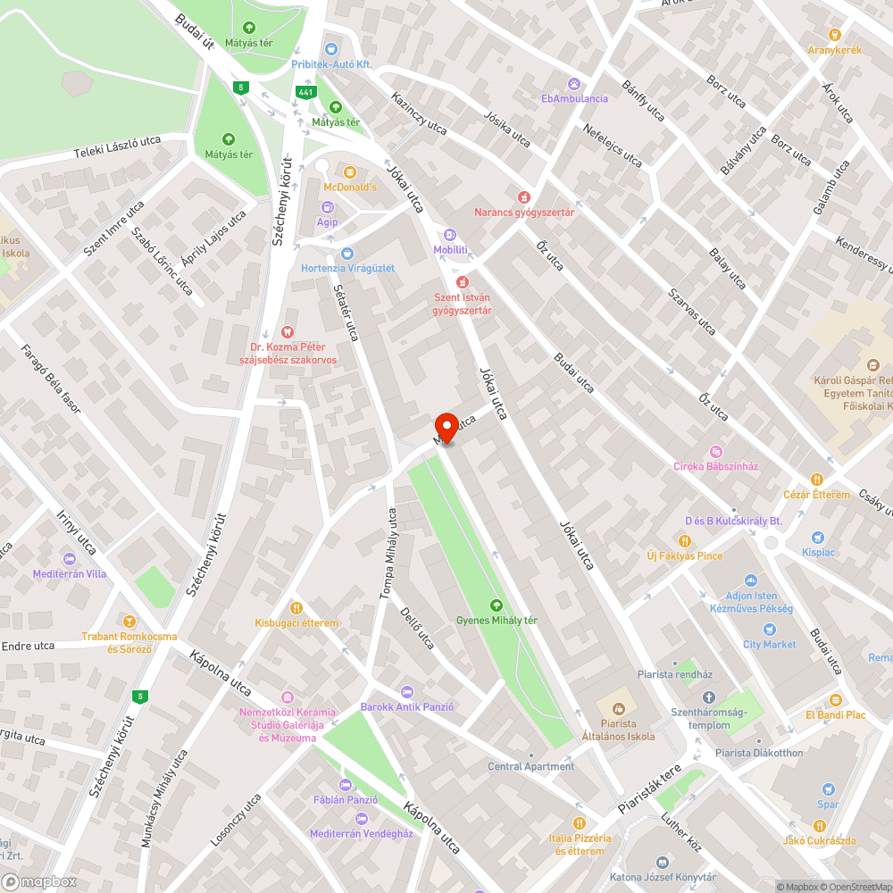 Beszakadt aszfalt a Gyenes téren bejelentés helye