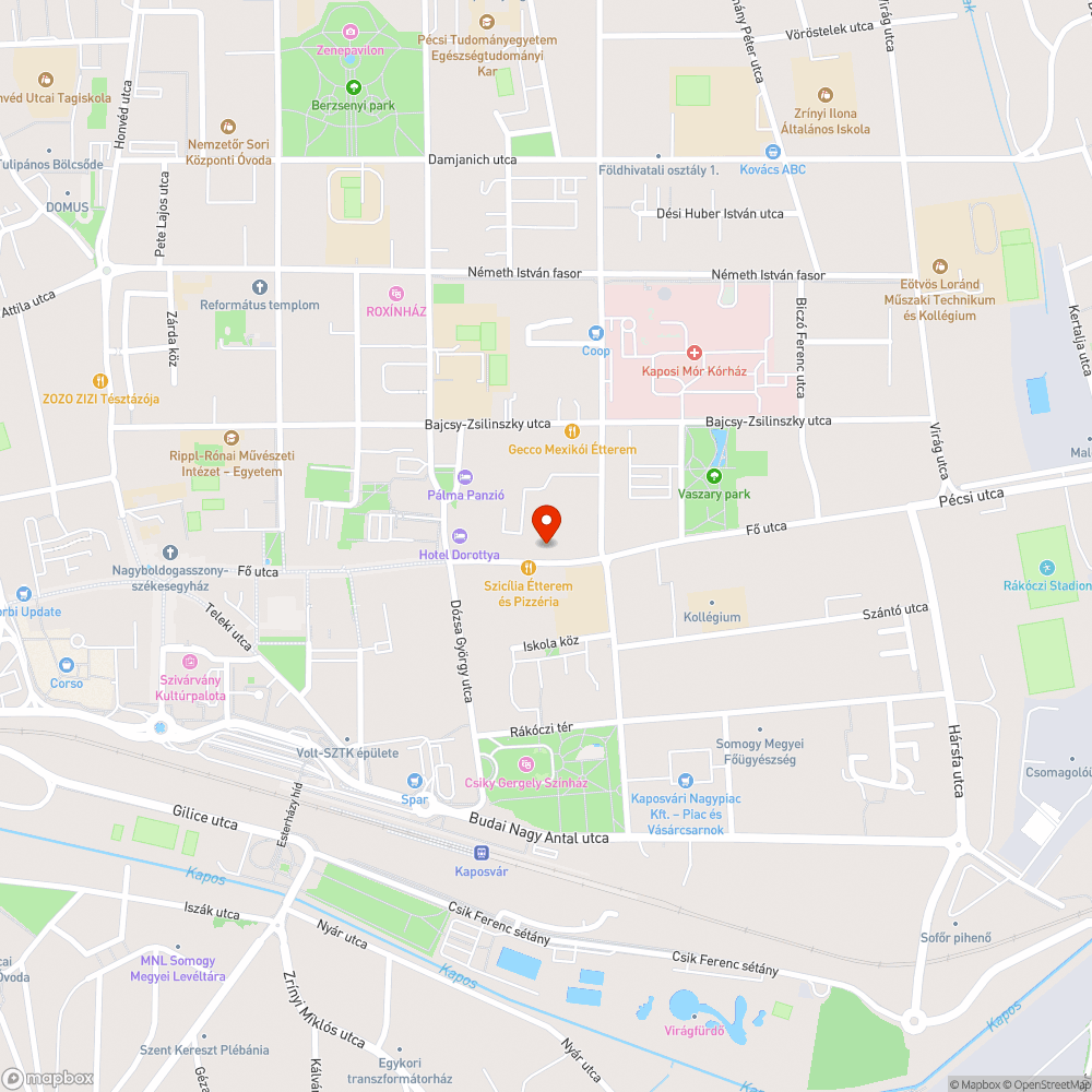 Eltömődött csapadékvíz elvezető bejelentés helye