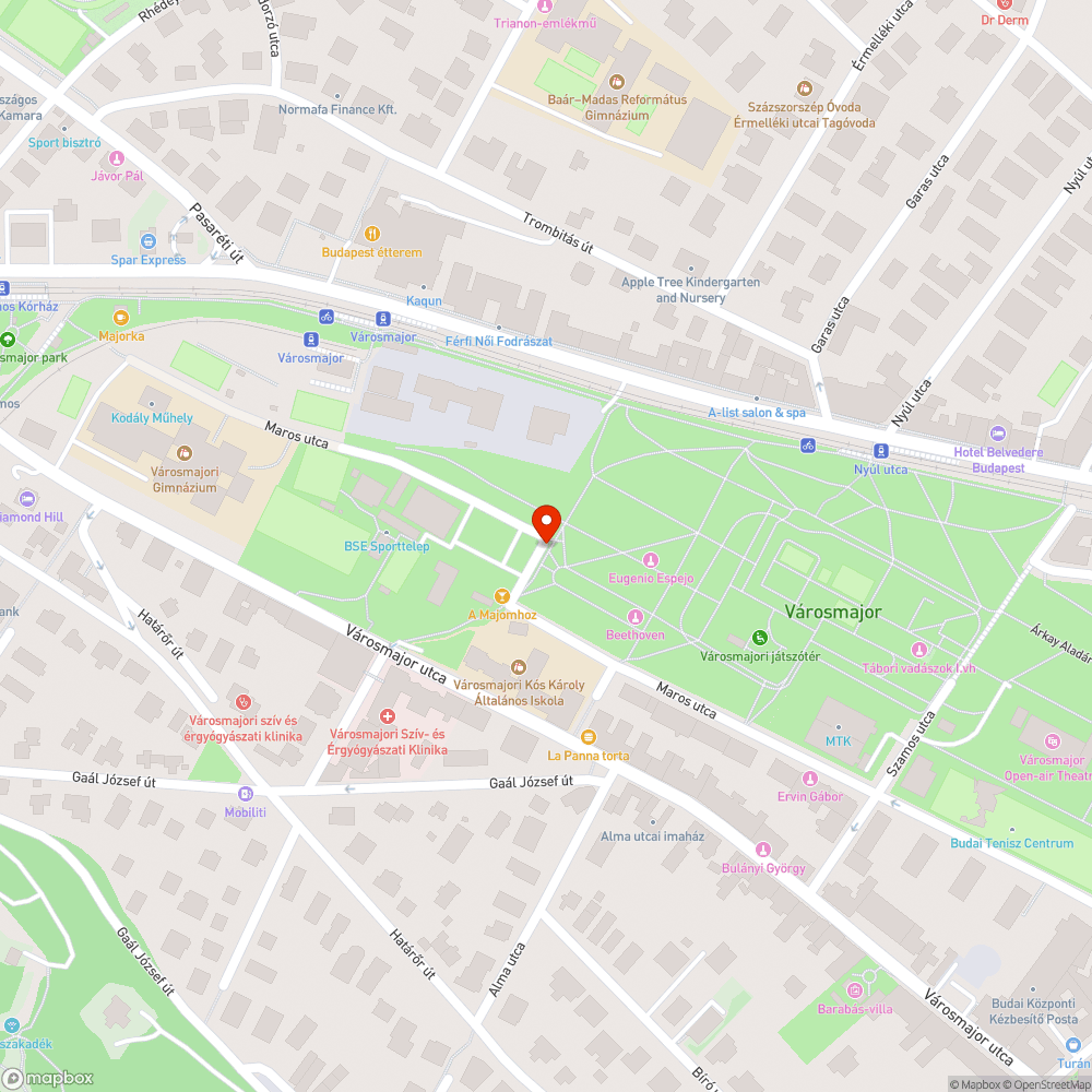 Kidőlt korlát a Városmajorban bejelentés helye