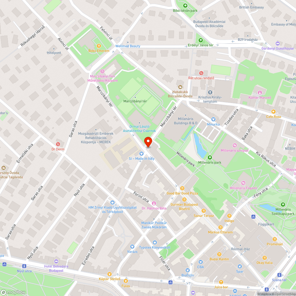 Elpusztult fa bejelentés helye