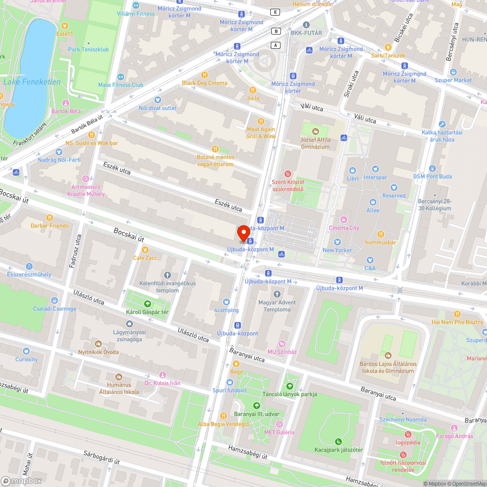 Szétmállott szemetes Újbuda-központban bejelentés helye