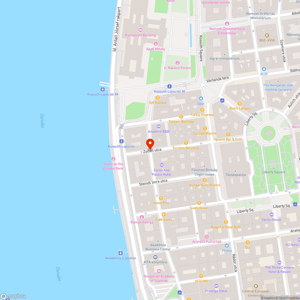 Zoltán és Akadémia utcák sarka bejelentés helye