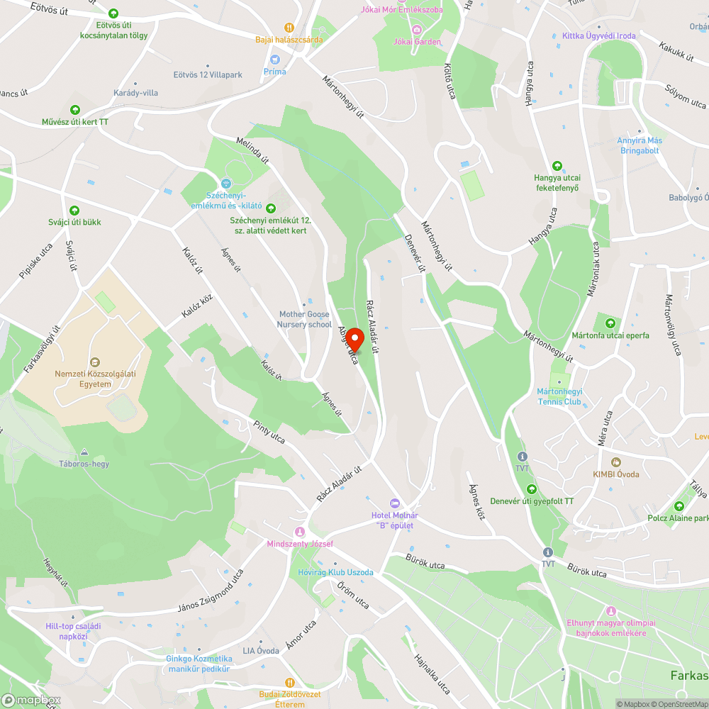 Rácz Aladár felső szakasza bejelentés helye