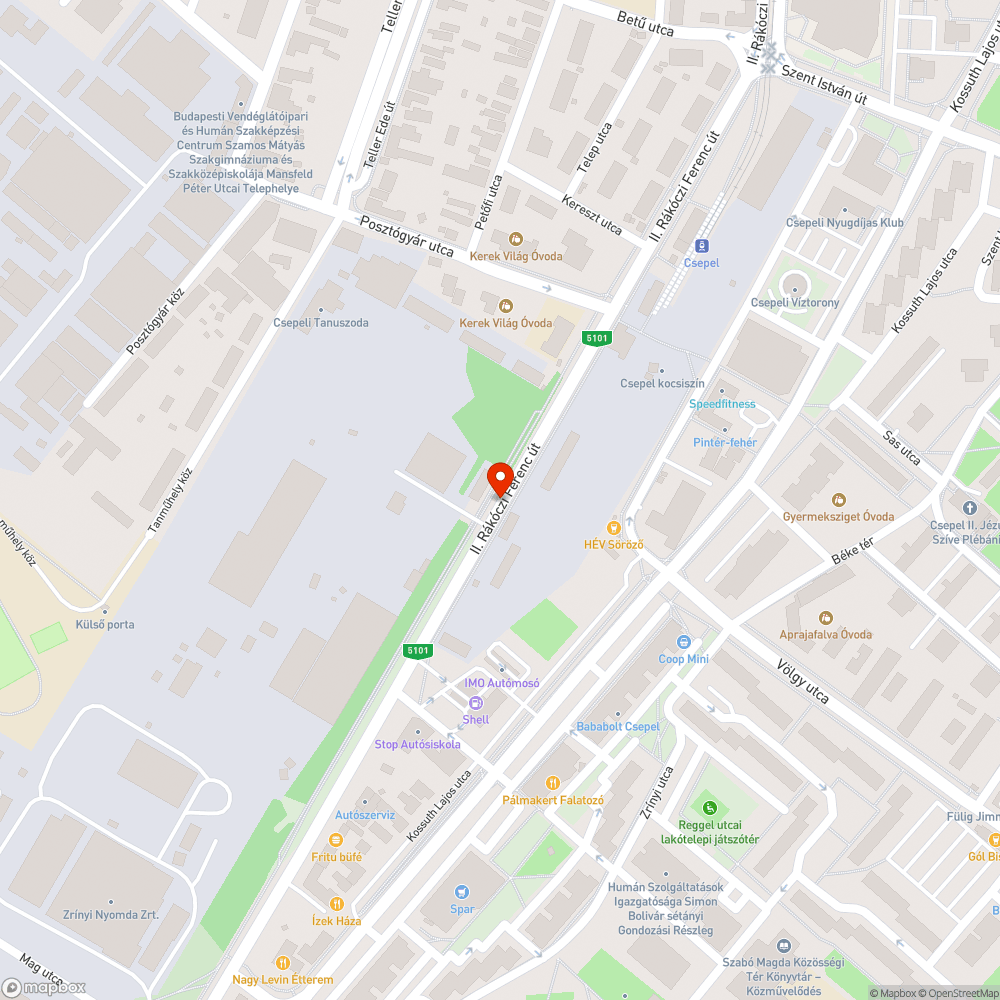 Útburkolati hiba bejelentés helye