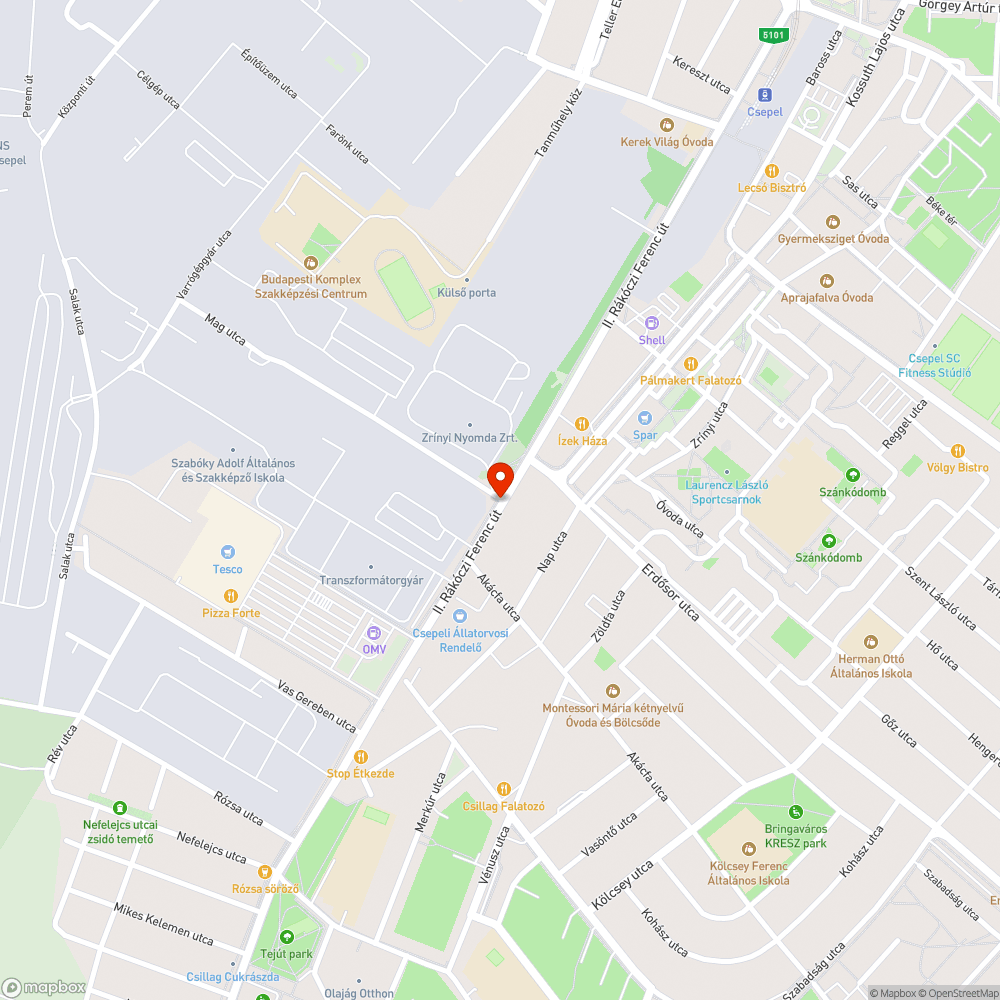 Csepeli kátyúk bejelentés helye