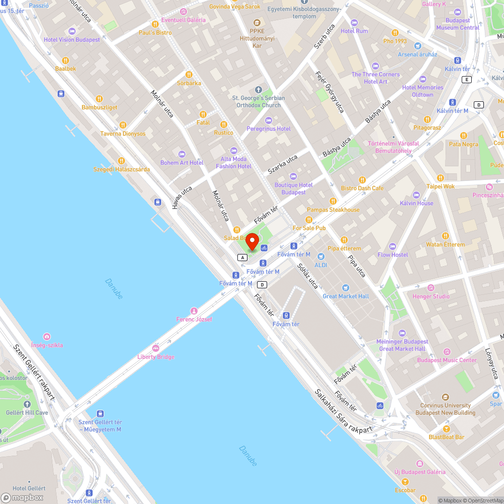 Graffiti a Fővám téren bejelentés helye