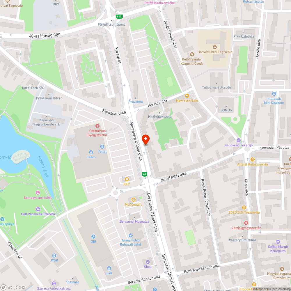 Eltömődött csapadékvíz elvezető nyílás a Berzsenyi utcában bejelentés helye