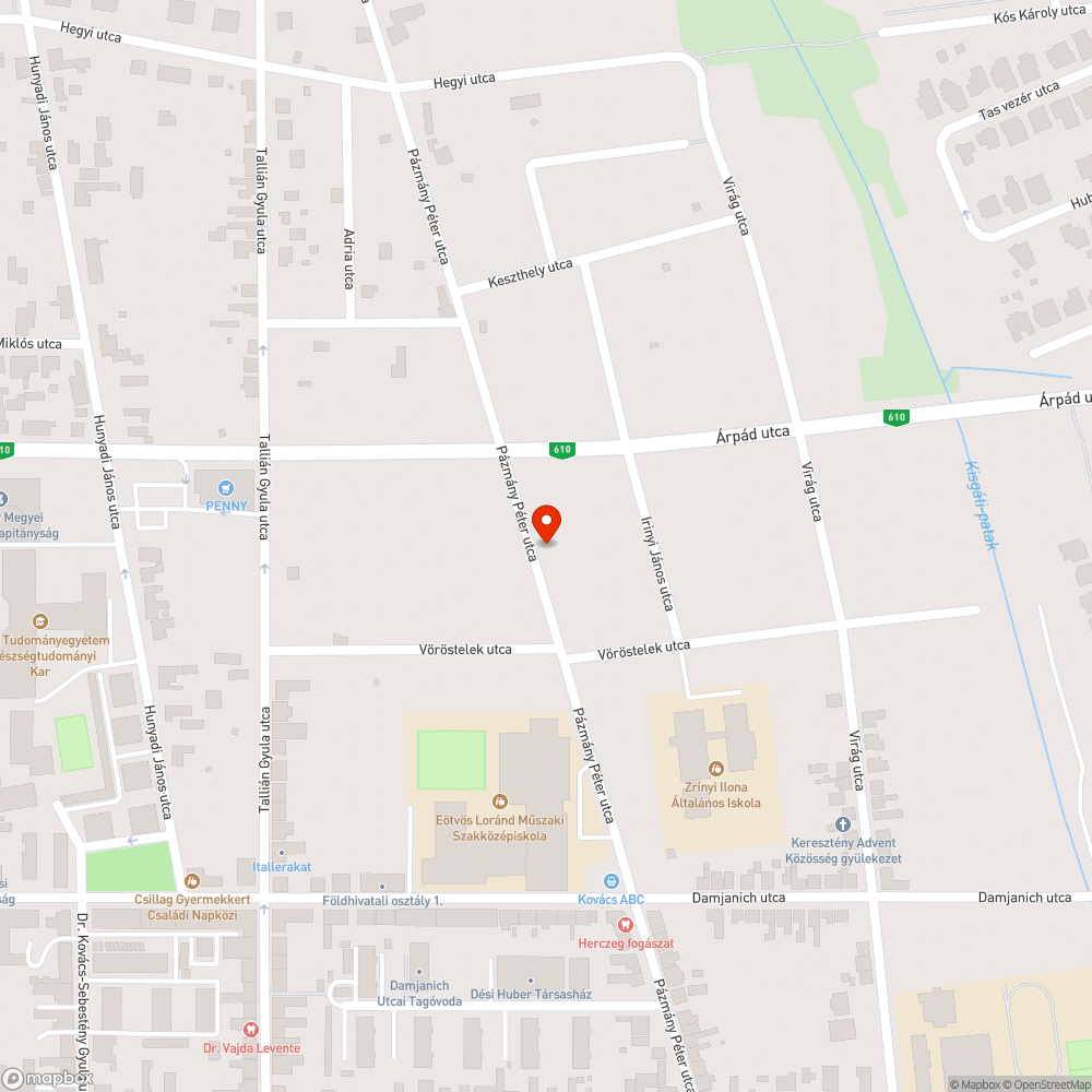 Felesleges táblák a Pázmány Péter utcában II. bejelentés helye