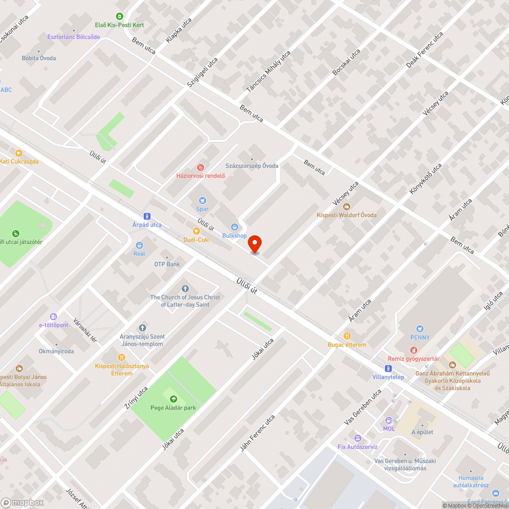 Elhagyott autó bejelentés helye