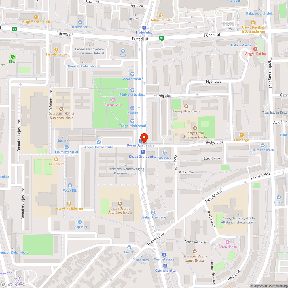 Nem működő gyalogos jelzőlámpakapcsolók a Dózsa György - Ibolya utca kereszteződésben bejelentés helye