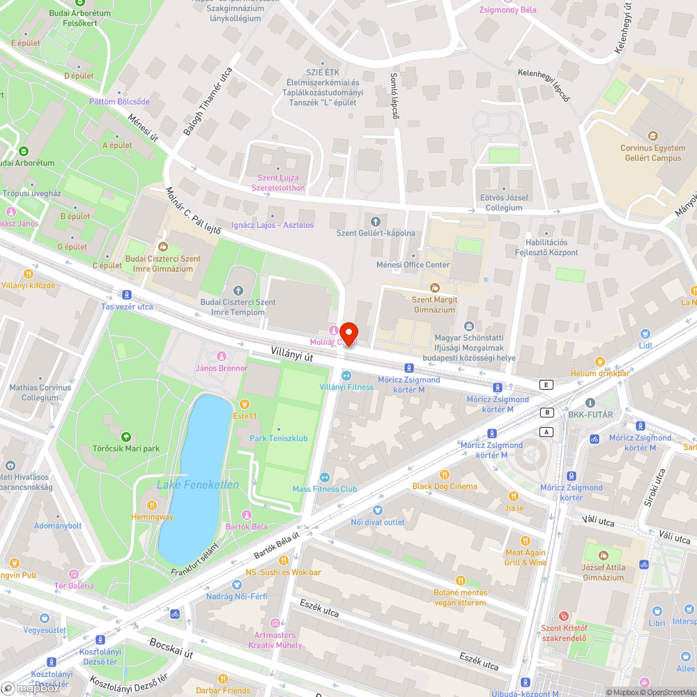 Hiányzó gyalogosátkelőhely útburkolati jelek (Villányi út) bejelentés helye