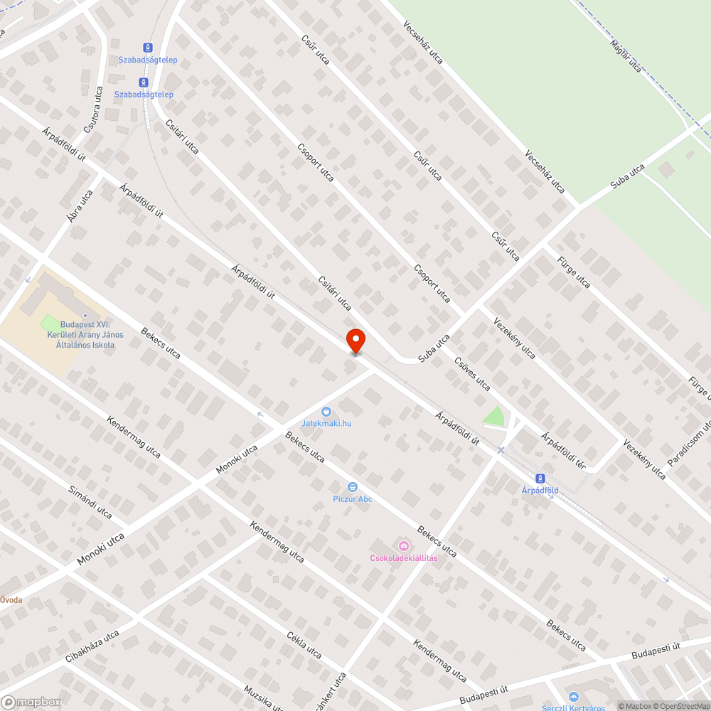 Útra hulló szemét bejelentés helye