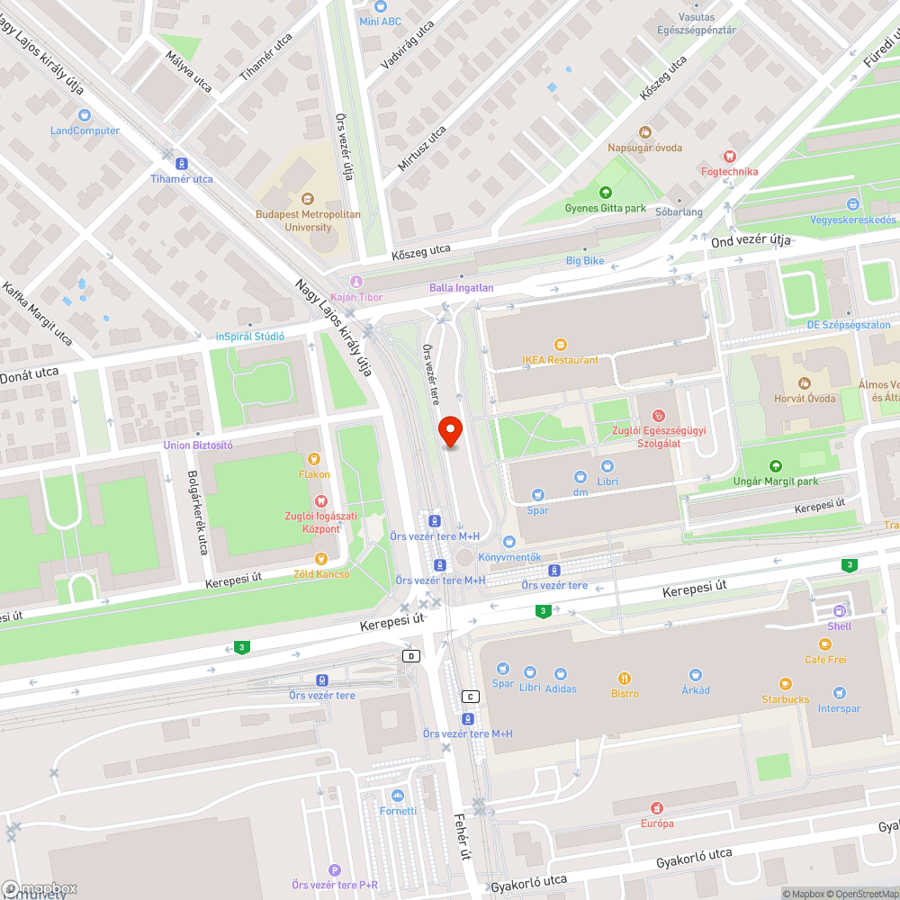 Hiányos szegélyzet és félredobott szegélyköve az Örs vezér terén. bejelentés helye