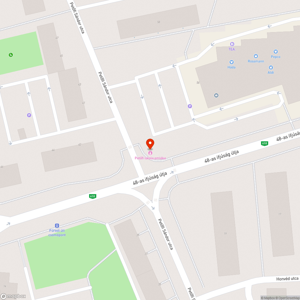 Megsüllyedt járdaburkolat bejelentés helye