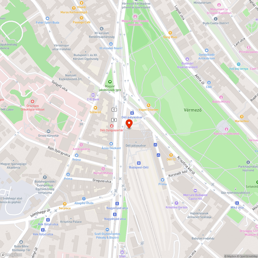 Balesetveszélyes lépcső a Déli pályaudvarnál bejelentés helye