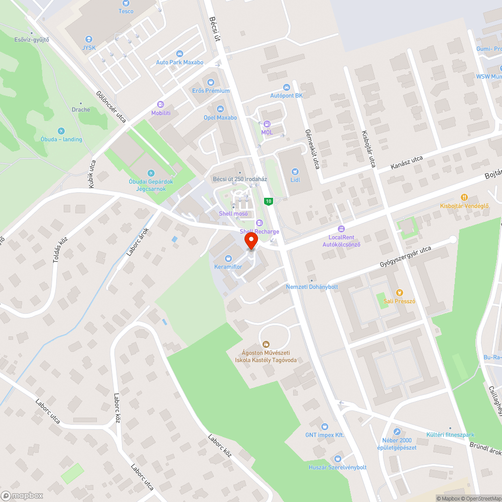 Elhagyott autó bejelentés helye