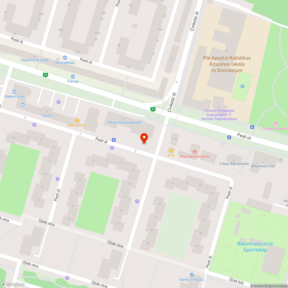 Töredezett út bejelentés helye