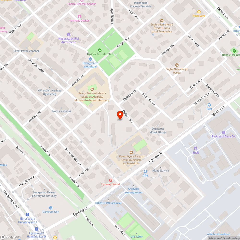 Törött üveghulladék szétszórva bejelentés helye