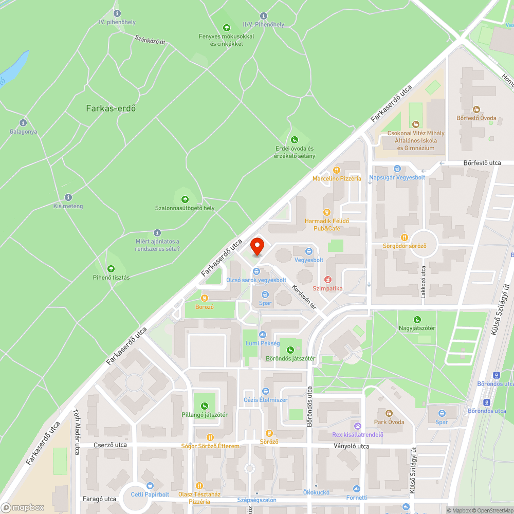 Elhagyott autó bejelentés helye