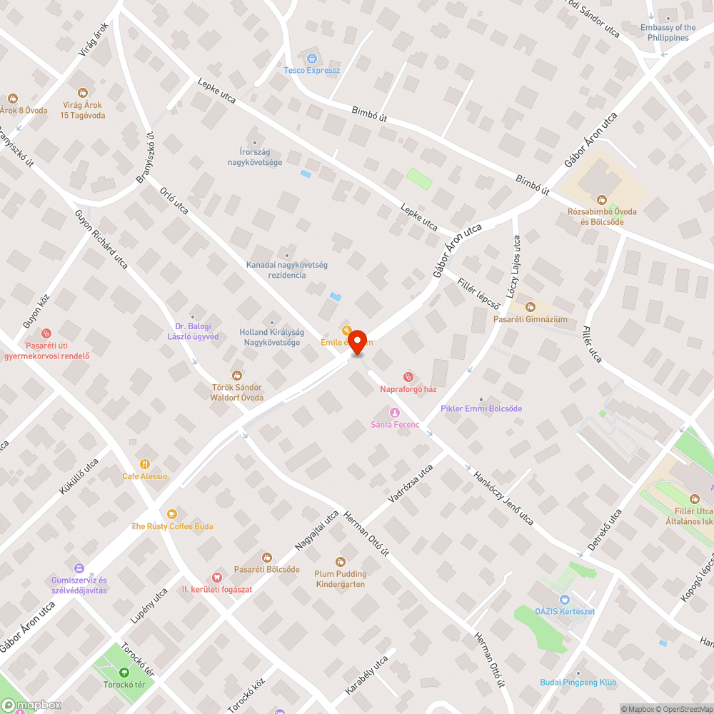 Leszakadt faág bejelentés helye