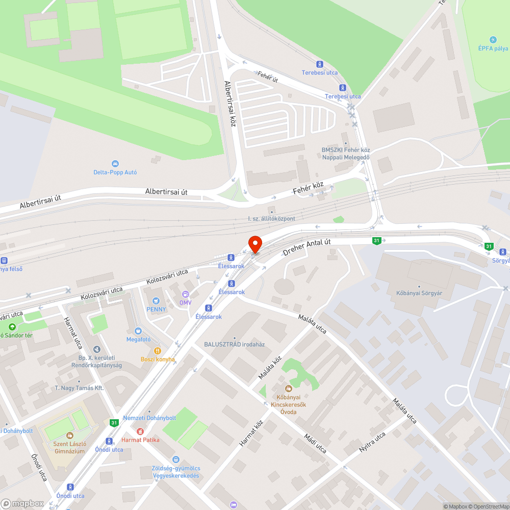 Alsó fényterelő bejelentés helye