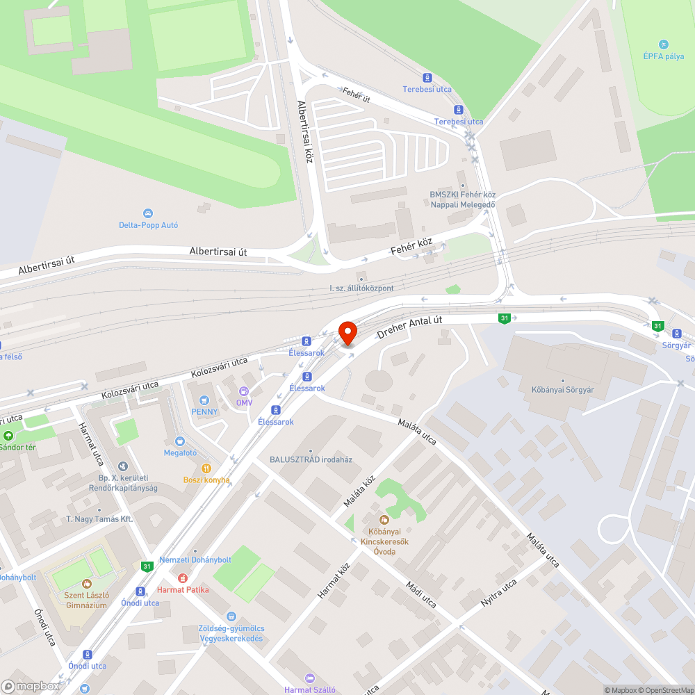 Eldőlt oszlop bejelentés helye