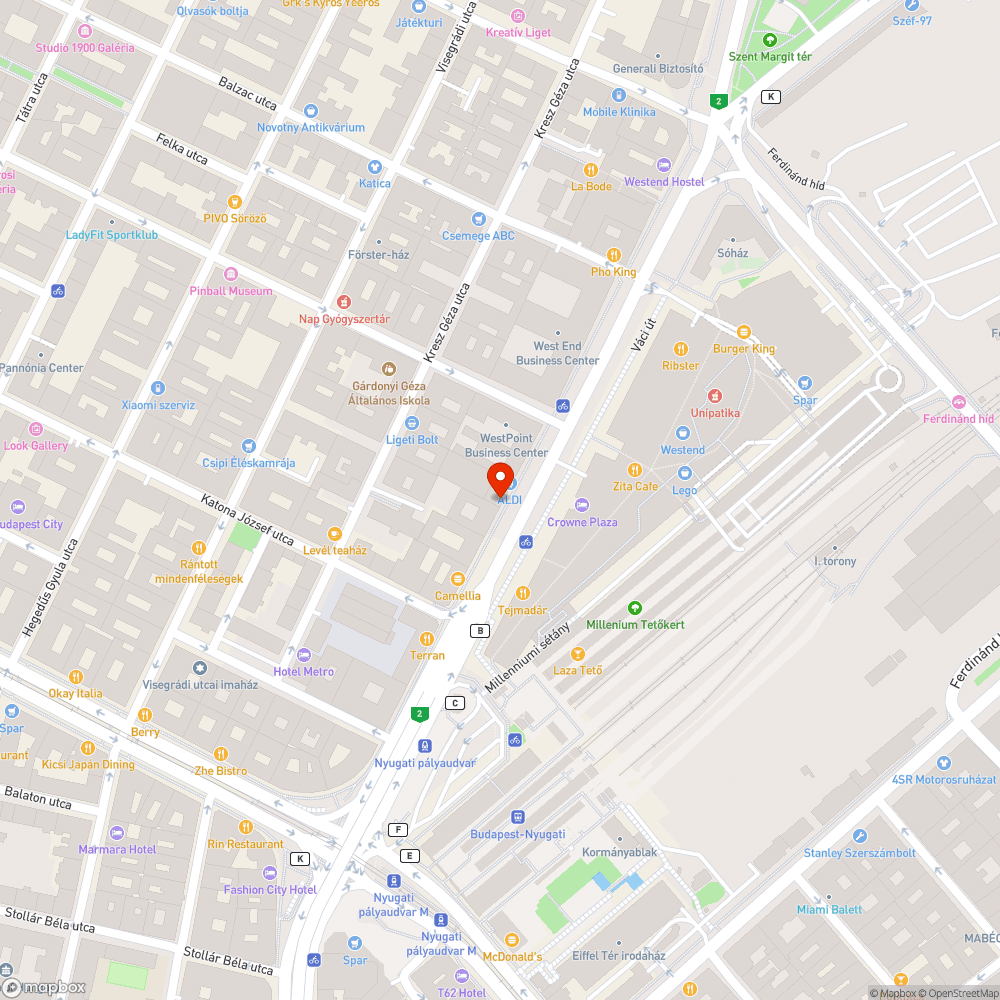 Cigarettacsikkek a Váci úton bejelentés helye